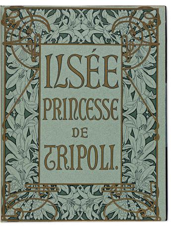 ALPHONSE MUCHA (1860-1939) & ROBERT DE FLERS (1872-1927). ILSÉE / PRINCESSE DE TRIPOLI. Bound volume. 1897. 13¼x10¼ inches, 33¾x26 cm.